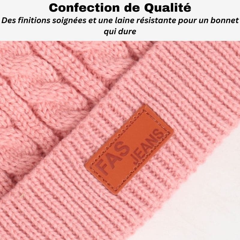 Bonnet en Laine à Double Pompon pour Bébé | TwinPoms