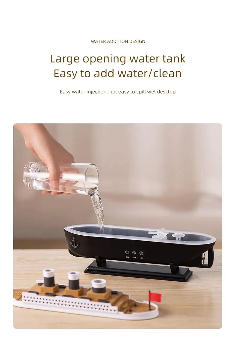 Remplissage du grand réservoir de l'humidificateur Titanic