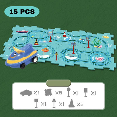Circuit voiture enfant en forme de puzzle | PuzzleRide