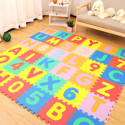 Tapis de jeu doux en mousse avec motif animal et lettre pour bébé