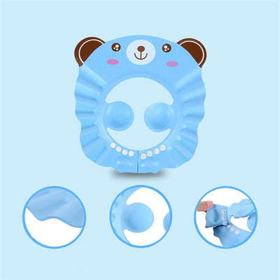 Bonnet souple réglable pour douche de bébé