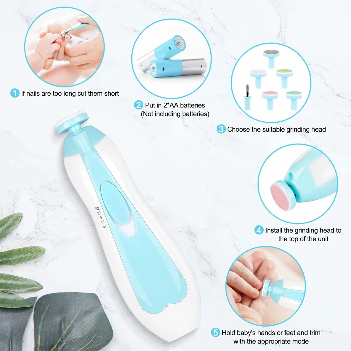 Coupe-ongles électrique multifonctionnel pour bébé