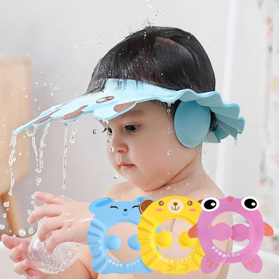 Bonnet souple réglable pour douche de bébé