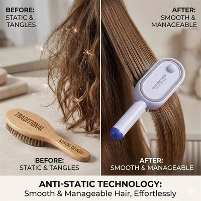 Brosse à cheveux électrique 3-en-1 avec coussin d'air massant