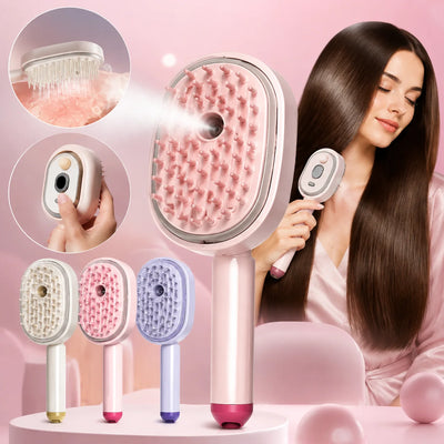 Brosse à cheveux électrique 3-en-1 avec coussin d'air massant