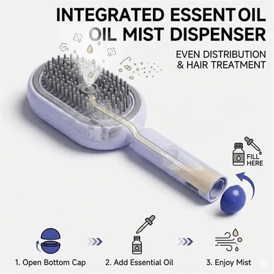 Brosse à cheveux électrique 3-en-1 avec coussin d'air massant