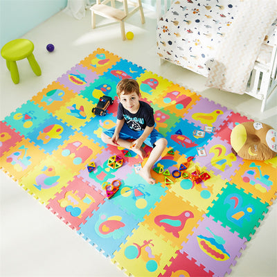 Tapis de jeu doux en mousse avec motif animal et lettre pour bébé